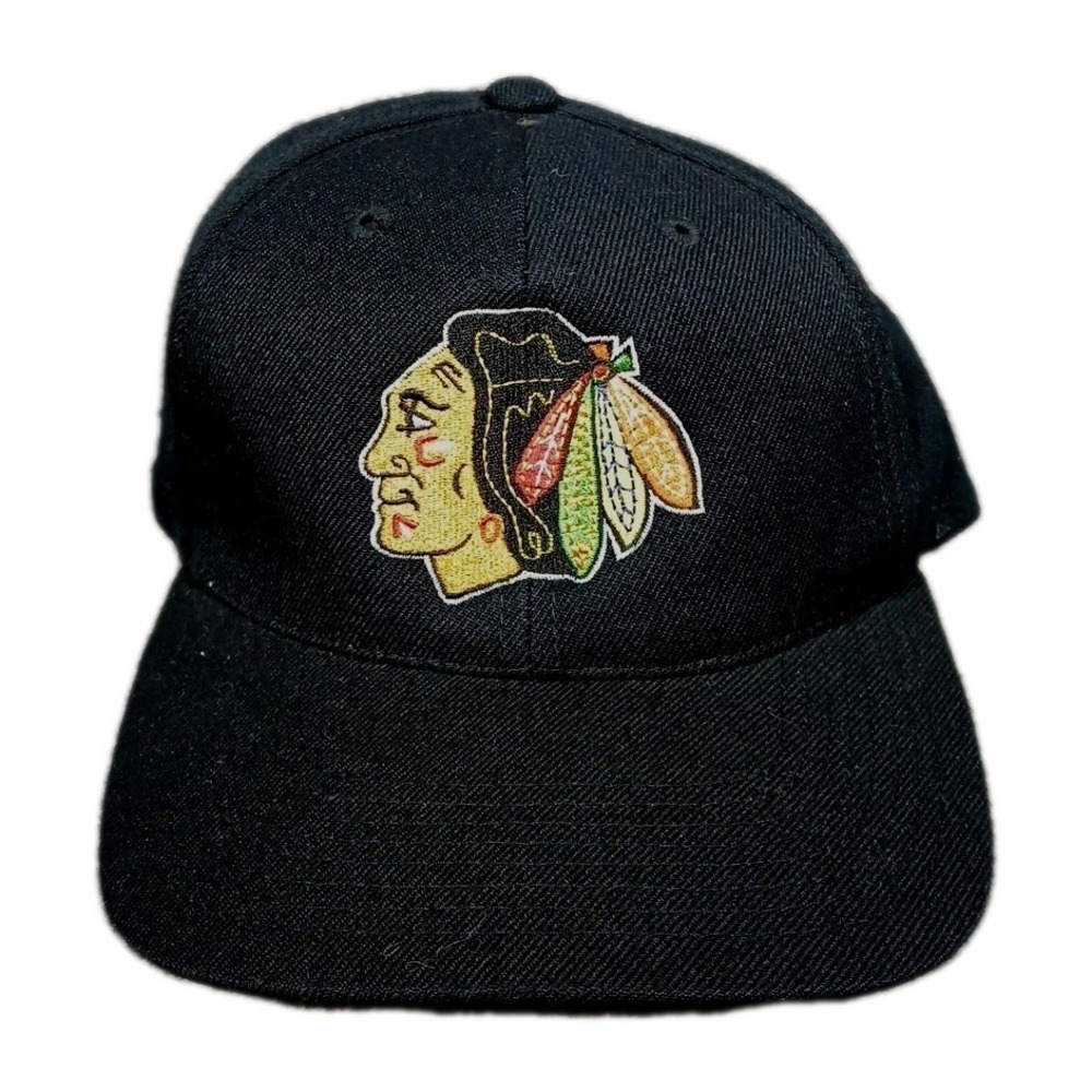 Vintage Sports Specialties Chicago Blackhawks Hat Mens 7 1/8 NHL Black